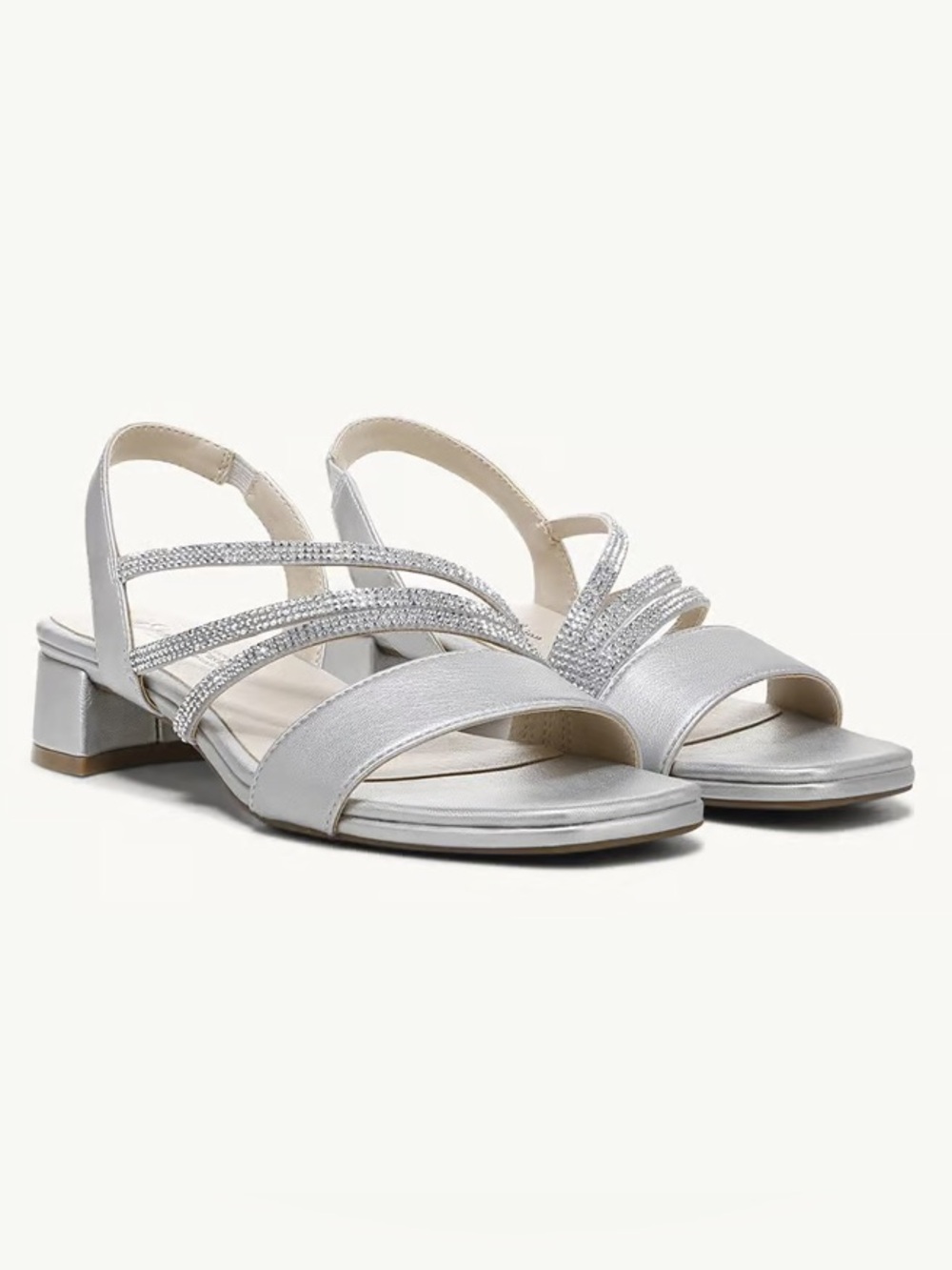 Life Stride Joy Slingback Sandal Silver Rhinestone Size 12